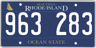 RI license plate 963283