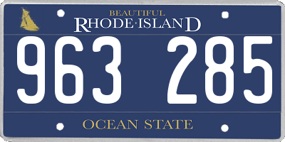 RI license plate 963285