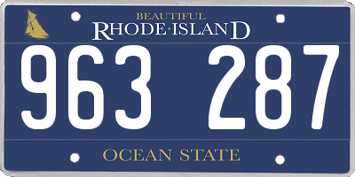 RI license plate 963287