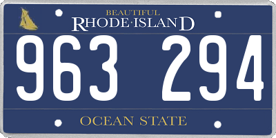 RI license plate 963294