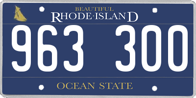 RI license plate 963300
