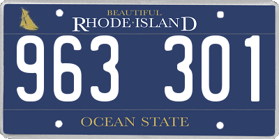 RI license plate 963301