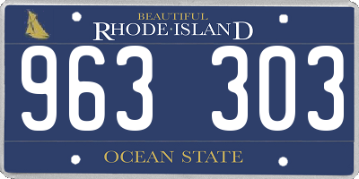 RI license plate 963303