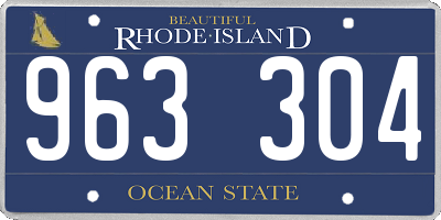 RI license plate 963304