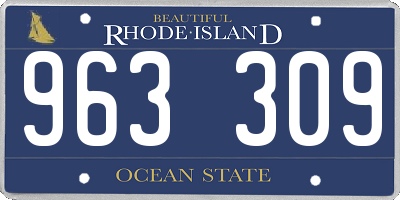 RI license plate 963309