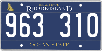 RI license plate 963310