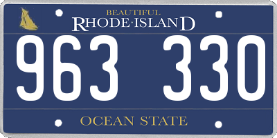 RI license plate 963330