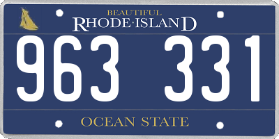 RI license plate 963331