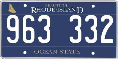 RI license plate 963332