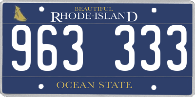 RI license plate 963333