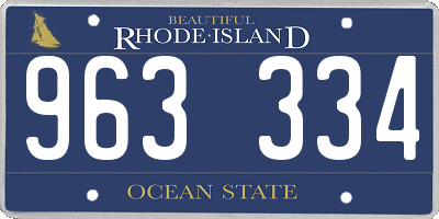 RI license plate 963334