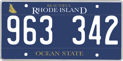 RI license plate 963342