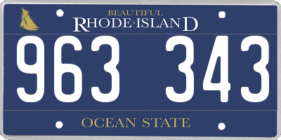 RI license plate 963343