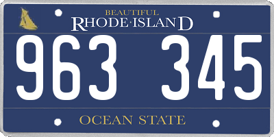 RI license plate 963345