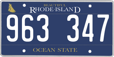 RI license plate 963347