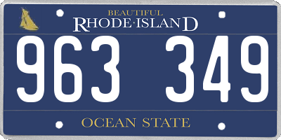 RI license plate 963349