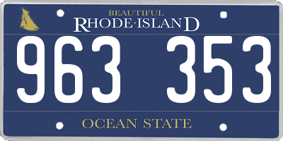 RI license plate 963353