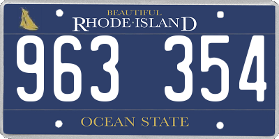 RI license plate 963354