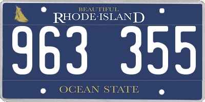 RI license plate 963355