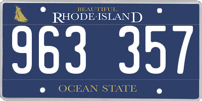 RI license plate 963357