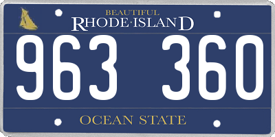RI license plate 963360