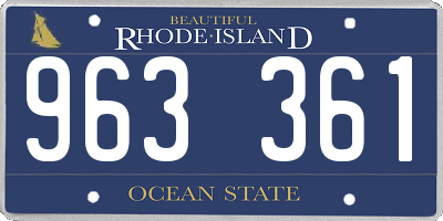 RI license plate 963361