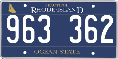 RI license plate 963362