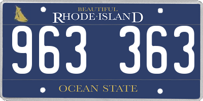 RI license plate 963363