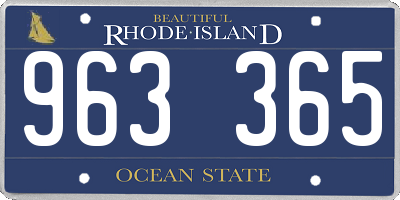 RI license plate 963365