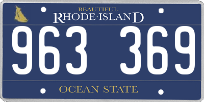 RI license plate 963369