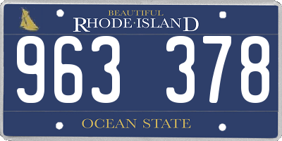 RI license plate 963378