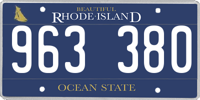 RI license plate 963380