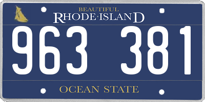 RI license plate 963381