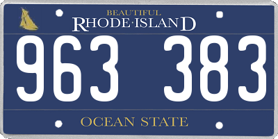 RI license plate 963383