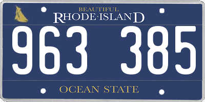 RI license plate 963385