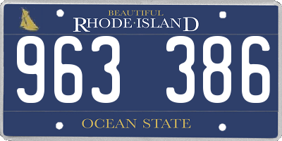 RI license plate 963386
