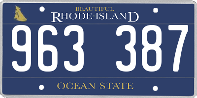 RI license plate 963387