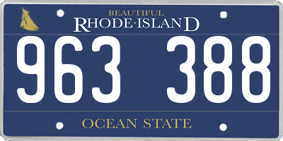 RI license plate 963388