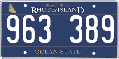 RI license plate 963389
