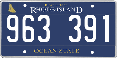 RI license plate 963391