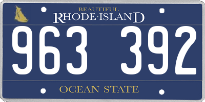 RI license plate 963392