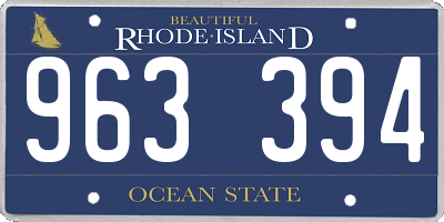 RI license plate 963394