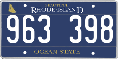 RI license plate 963398
