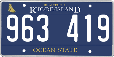 RI license plate 963419