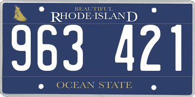 RI license plate 963421