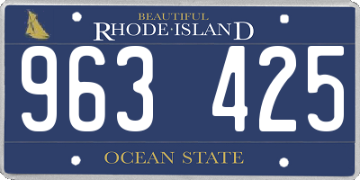 RI license plate 963425