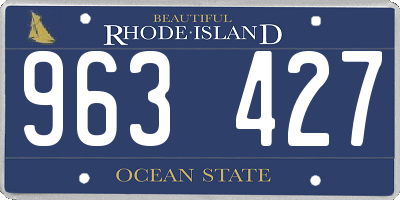 RI license plate 963427
