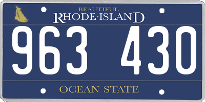 RI license plate 963430