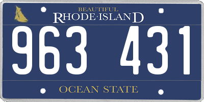RI license plate 963431
