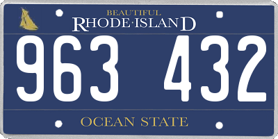 RI license plate 963432